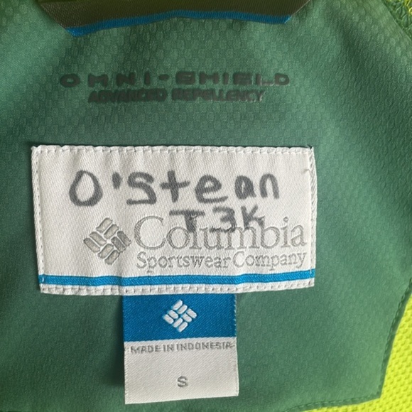 Columbia sportswear jacket Omni shield, lime, green hooded, full outerwear Sz S - Picture 2 of 10